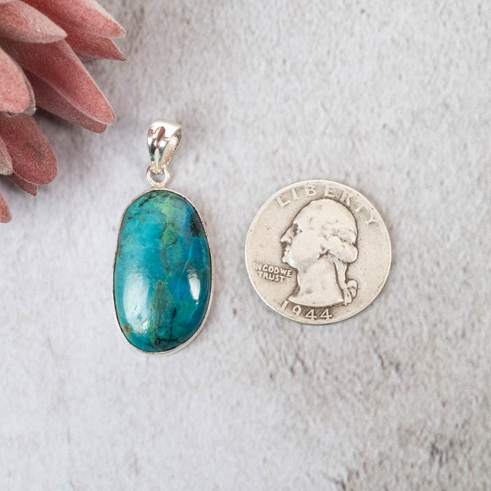 Chrysocolla Pendant 6.34 g 46x24mm