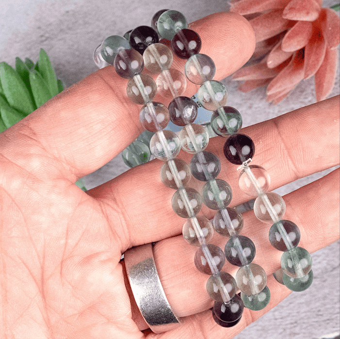 AAA Rainbow Fluorite 8mm Bead Bracelet - InnerVision Crystals