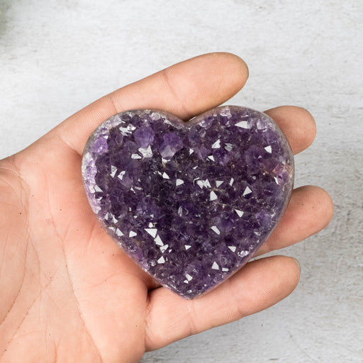 Amethyst Heart 131 g 74x68mm - InnerVision Crystals