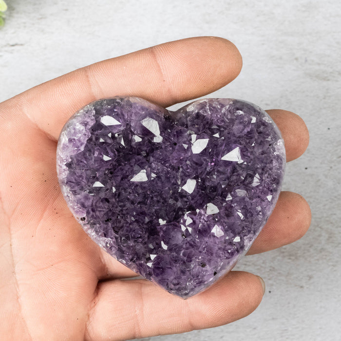 Amethyst Heart 155 g 71x64mm - InnerVision Crystals