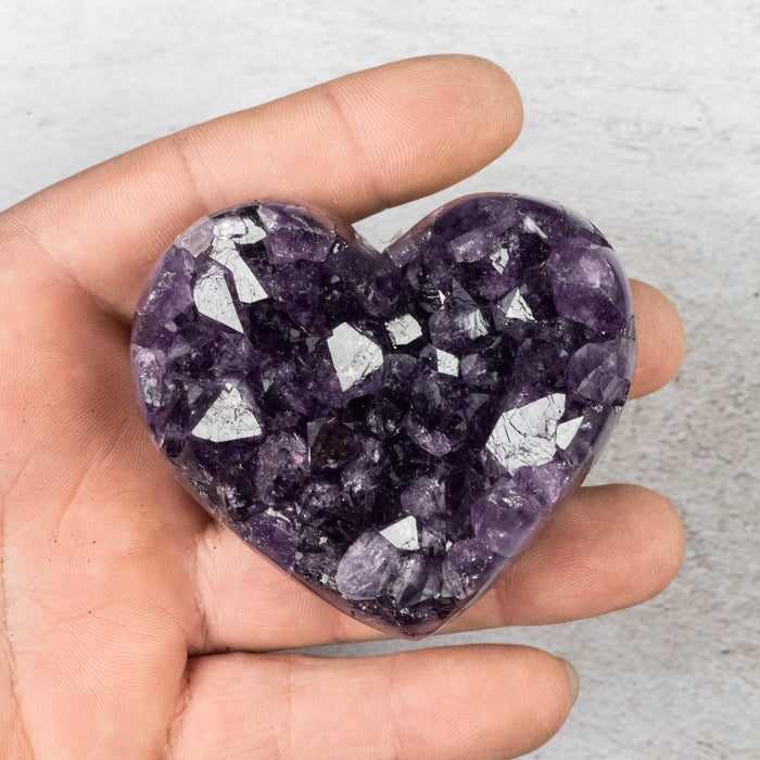 Amethyst Heart 170 g 68x60mm - InnerVision Crystals