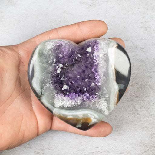 Amethyst Heart 449 g 95x89mm - InnerVision Crystals