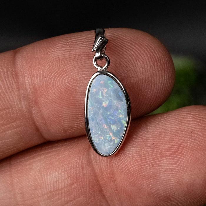 Australian Opal Doublet Pendant 1.09 g 23x8mm - InnerVision Crystals