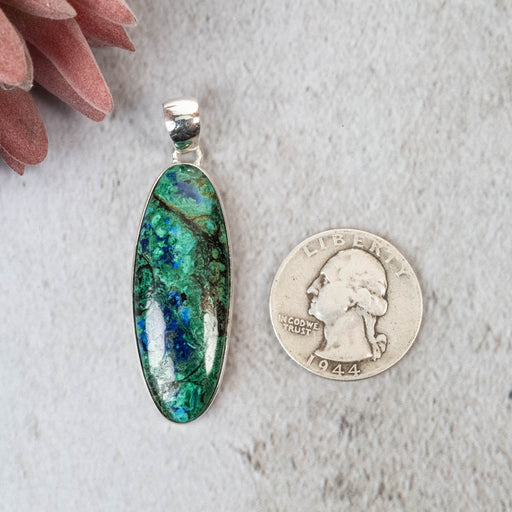 Azurite & Malachite Pendant 10.71 g 52x16mm - InnerVision Crystals