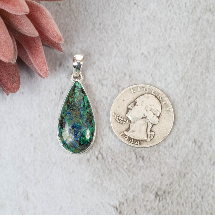 Azurite & Malachite Pendant 5.88 g 38x15mm - InnerVision Crystals