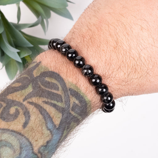 Black Tourmaline 8mm Bead Bracelet - InnerVision Crystals