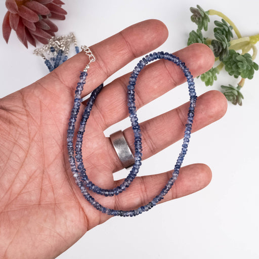 Blue Kyanite Bead Necklace .925 Adjustable - InnerVision Crystals