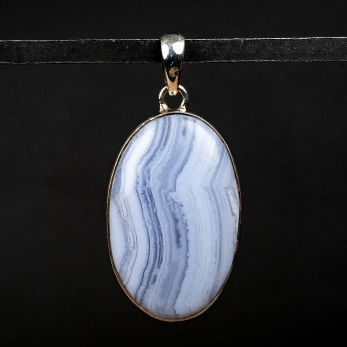 Blue Lace Agate Pendant 10.59 g 48x23mm - InnerVision Crystals