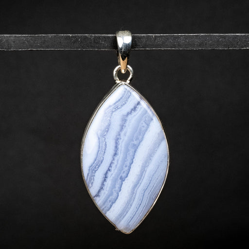 Blue Lace Agate Pendant 12.17 g 53x23mm - InnerVision Crystals