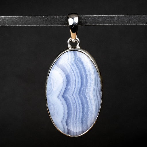 Blue Lace Agate Pendant 14.43 g 46x23mm - InnerVision Crystals