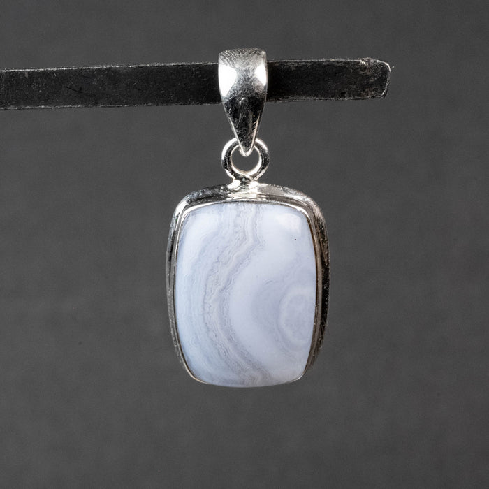 Blue Lace Agate Pendant 6.40 g 34x16mm - InnerVision Crystals