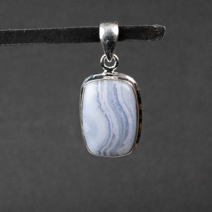 Blue Lace Agate Pendant 6.43 g 36x16mm - InnerVision Crystals