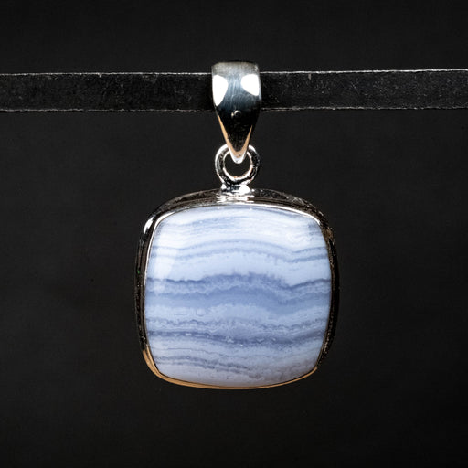 Blue Lace Agate Pendant 7.64 g 35x22mm - InnerVision Crystals