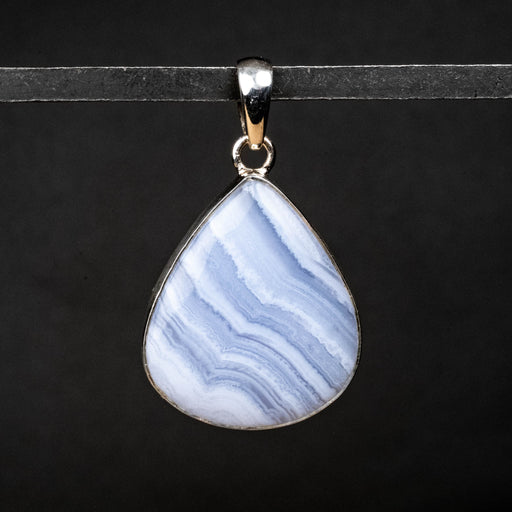 Blue Lace Agate Pendant 9.93 g 43x26mm - InnerVision Crystals