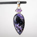 Charoite & Amethyst Pendant 12.84 g 61x20mm - InnerVision Crystals