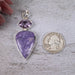 Charoite & Amethyst Pendant 14.38 g 56x23mm - InnerVision Crystals