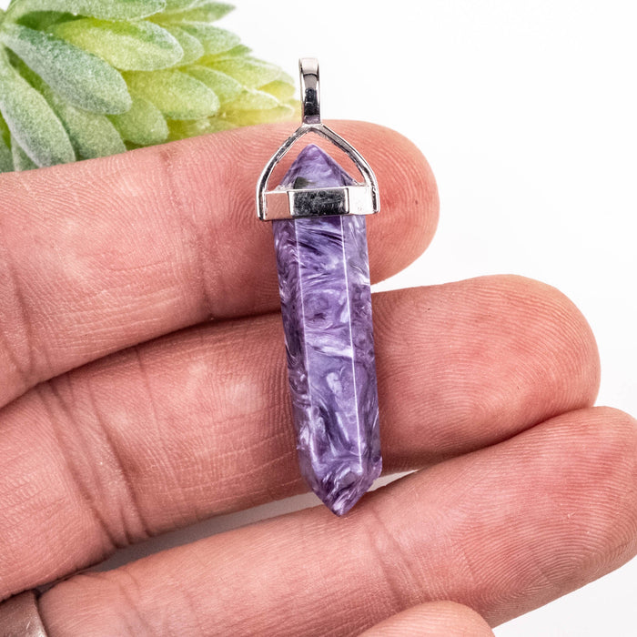 Charoite Hexagon Pendant .925 - InnerVision Crystals