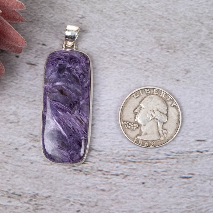 Charoite Pendant 13.24 g 56x20mm - InnerVision Crystals