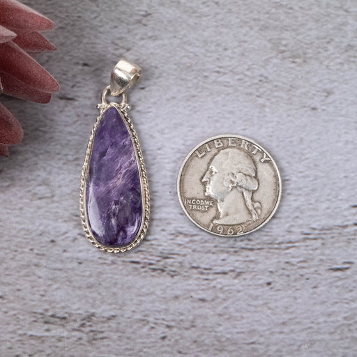 Charoite Pendant 7.18 g 46x16mm - InnerVision Crystals