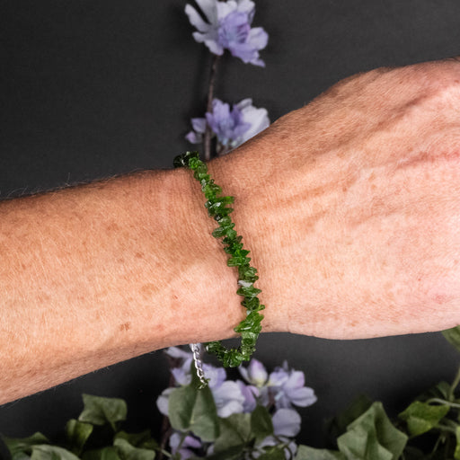 Chrome Diopside Chip Bracelet .925 Adjustable - InnerVision Crystals