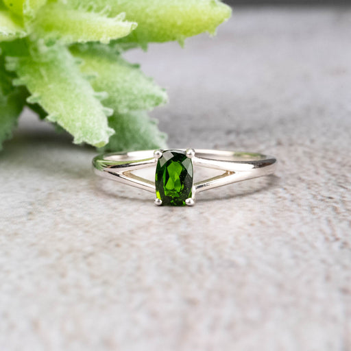 Chrome Diopside Ring 6x4mm Size 9 - InnerVision Crystals