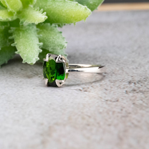 Chrome Diopside Ring 9x7mm Size 6 - InnerVision Crystals