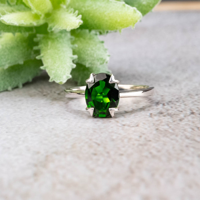 Chrome Diopside Ring 9x7mm Size 8 - InnerVision Crystals