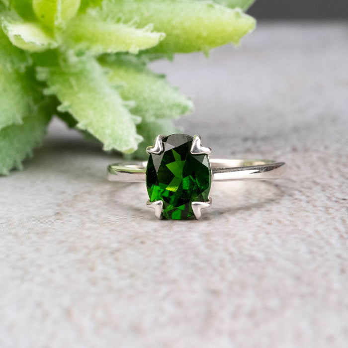 Chrome Diopside Ring 9x7mm Size 9 - InnerVision Crystals