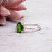 Chrome Diopside & White Topaz Ring 8x6mm Size 6 - InnerVision Crystals