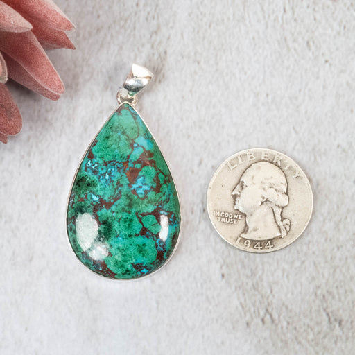 Chrysocolla & Malachite Pendant 16.13 g 51x26mm - InnerVision Crystals