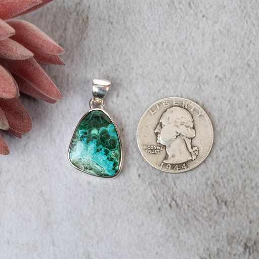 Chrysocolla & Malachite Pendant 6.12 g 32x17mm - InnerVision Crystals