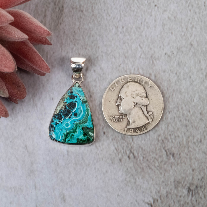 Chrysocolla & Malachite Pendant 6.20 g 35x19mm - InnerVision Crystals