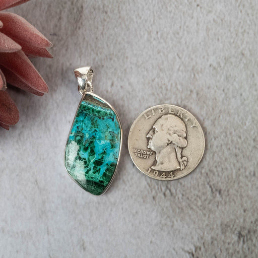 Chrysocolla & Malachite Pendant 8.21 g 45x17mm - InnerVision Crystals