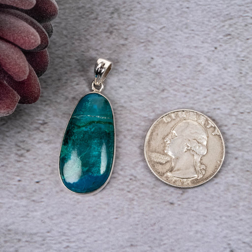 Chrysocolla Pendant 7.29 g 43x16mm - InnerVision Crystals