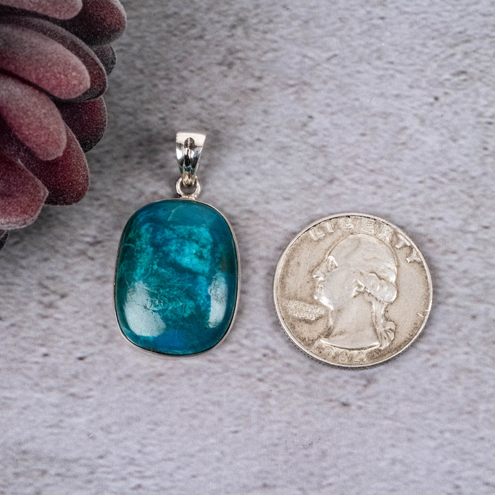 Chrysocolla Pendant 7.31 g 36x19mm - InnerVision Crystals