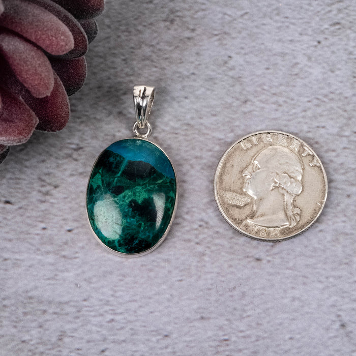 Chrysocolla Pendant 7.40 g 37x19mm - InnerVision Crystals