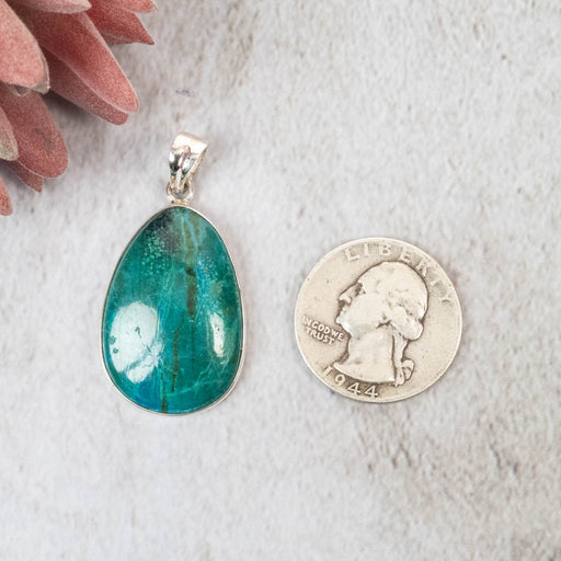 Chrysocolla Pendant 9.03 g 44x17mm - InnerVision Crystals