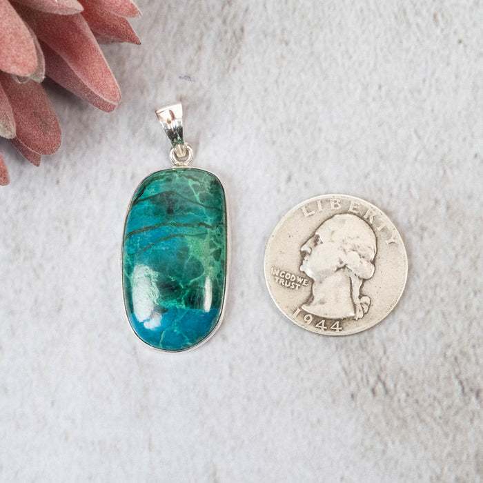 Chrysocolla Pendant 9.55 g 43x18mm - InnerVision Crystals