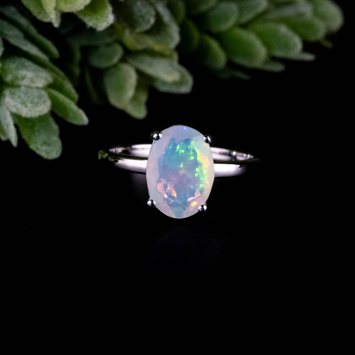 Ethiopian Opal Ring 10x7mm Size 6 - InnerVision Crystals