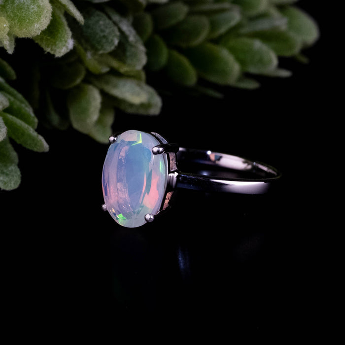 Ethiopian Opal Ring 10x7mm Size 7 - InnerVision Crystals