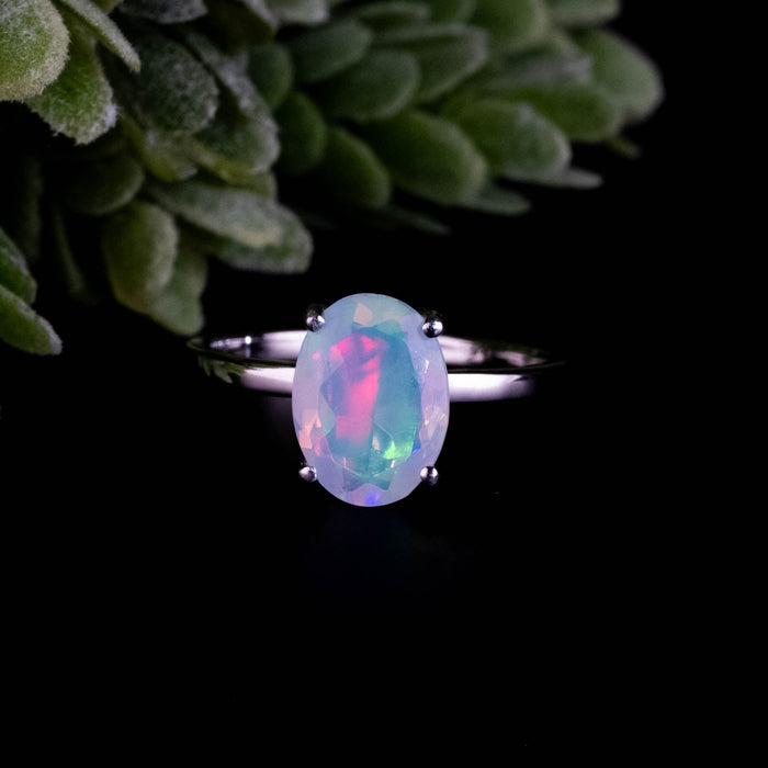 Ethiopian Opal Ring 10x7mm Size 7 - InnerVision Crystals