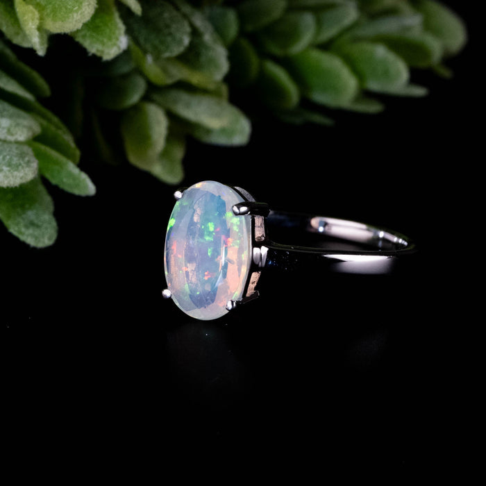 Ethiopian Opal Ring 10x7mm Size 7 - InnerVision Crystals