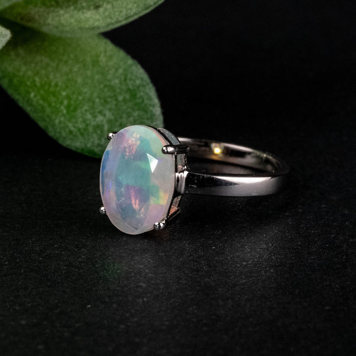 Ethiopian Opal Ring 11x8mm Size 8 - InnerVision Crystals