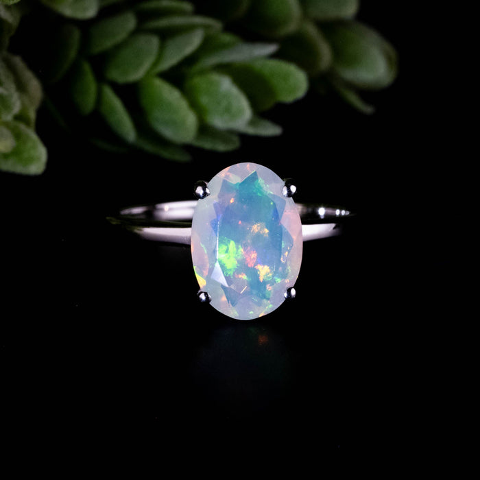 Ethiopian Opal Ring 11x8mm Size 8 - InnerVision Crystals