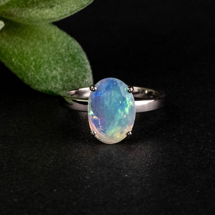 Ethiopian Opal Ring 11x8mm Size 8 - InnerVision Crystals