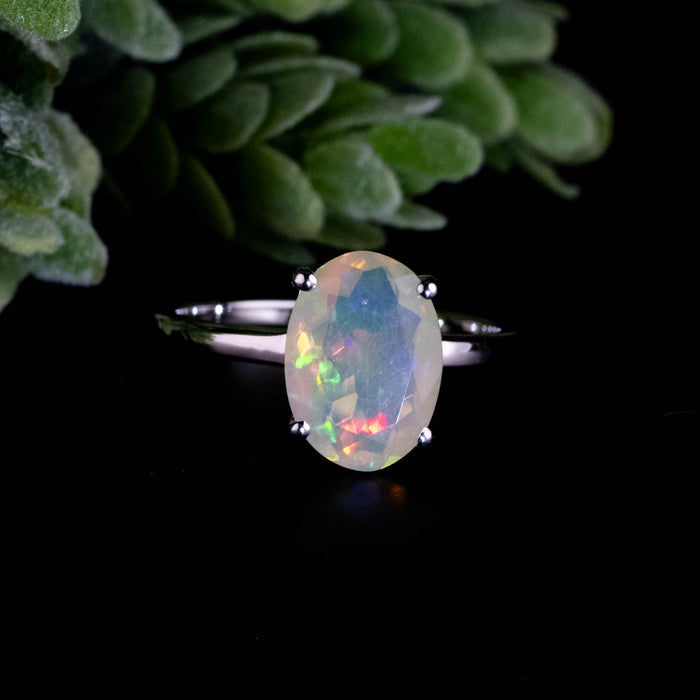 Ethiopian Opal Ring 11x8mm Size 8 - InnerVision Crystals