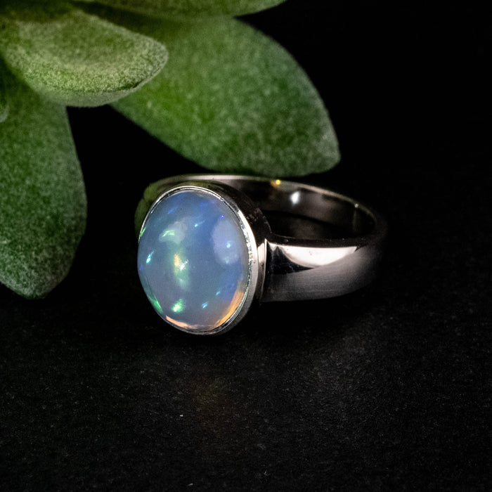 Ethiopian Opal Ring 11x9mm Size 8 - InnerVision Crystals