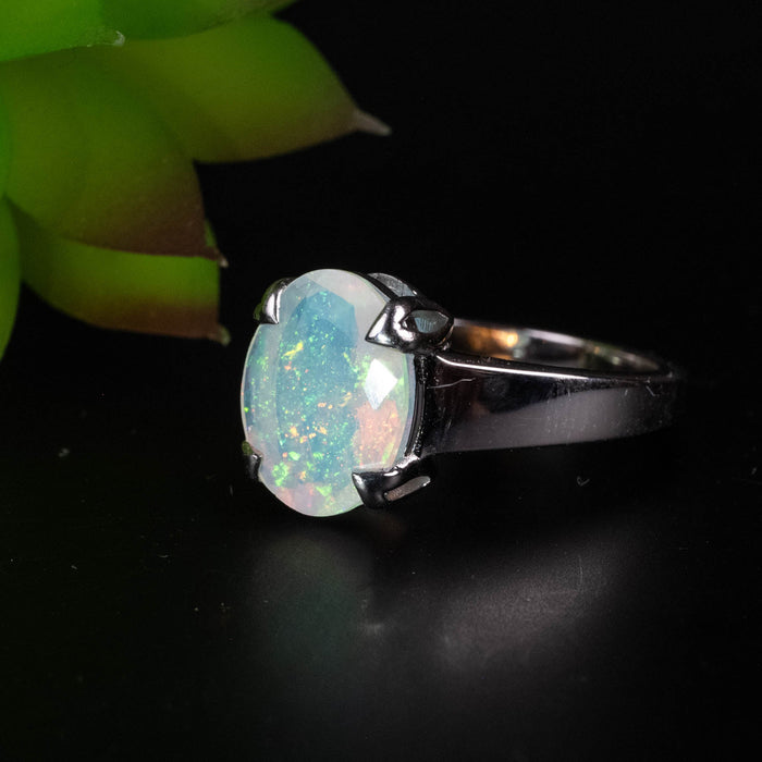 Ethiopian Opal Ring 11x9mm Size 9 - InnerVision Crystals