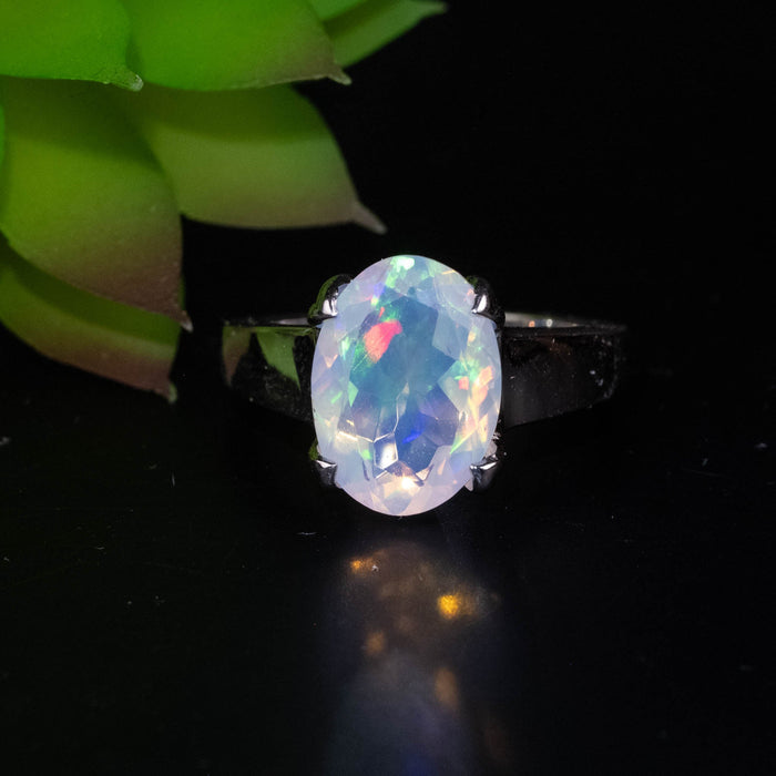 Ethiopian Opal Ring 12x9mm Size 8 - InnerVision Crystals