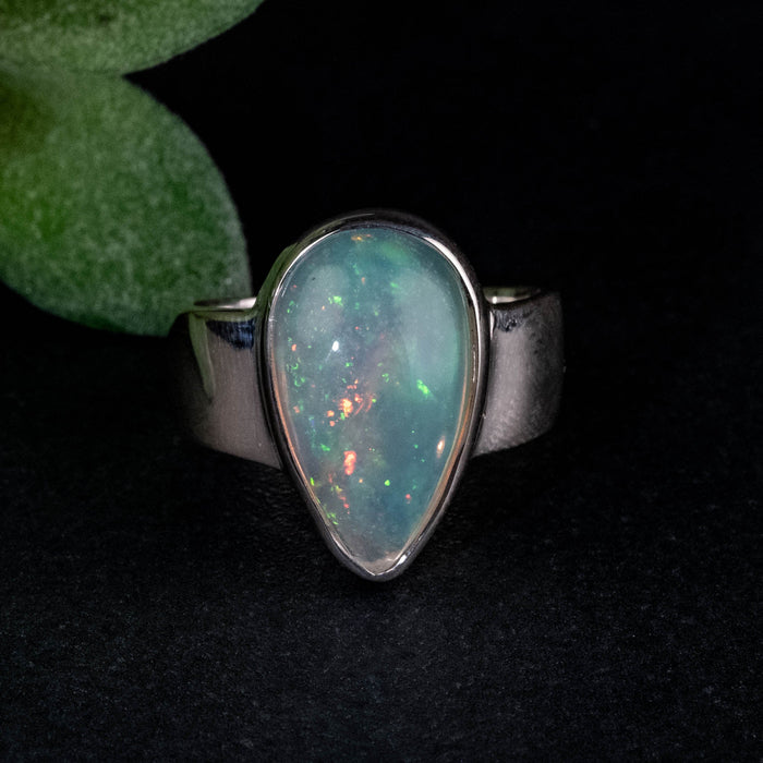 Ethiopian Opal Ring 18x10mm Size 8 - InnerVision Crystals